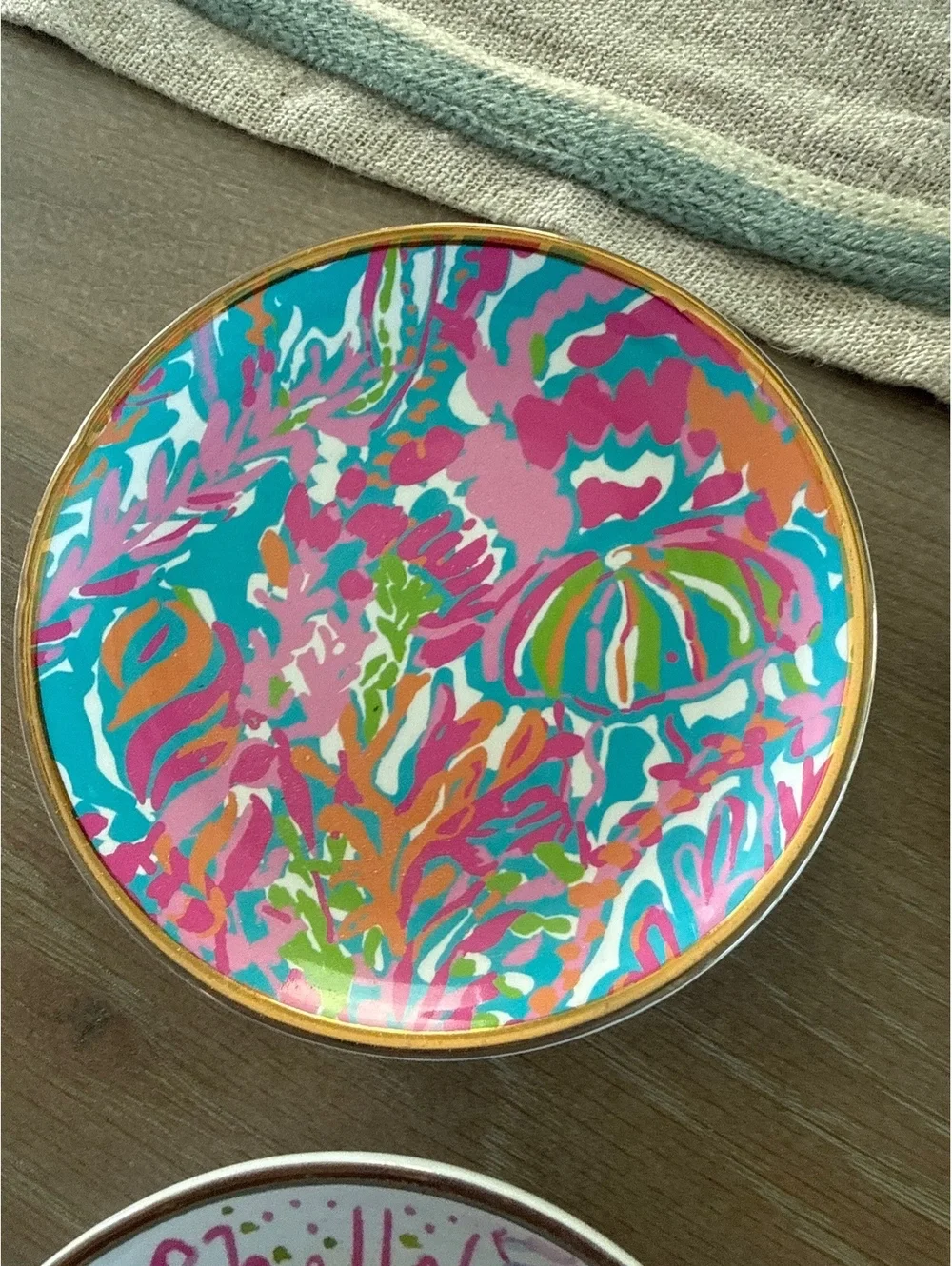 Lilly Pulitzer Set of 4 Ceramic Coasters with Decorative Box